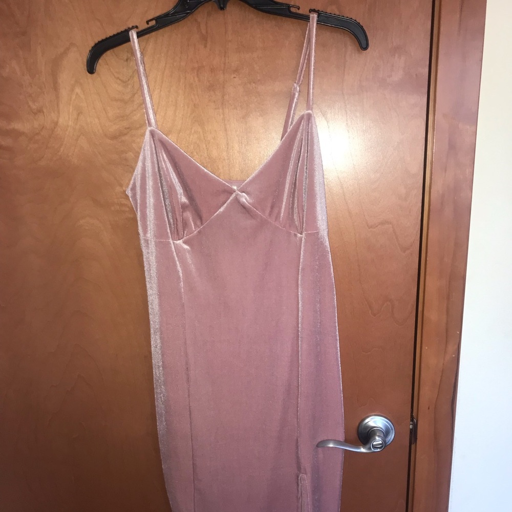 Blush velvet cocktail dress